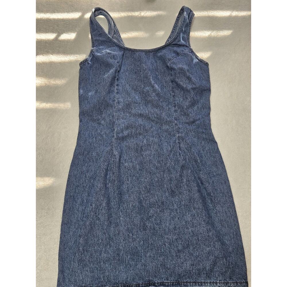 Mirror 2 Denim Dress Sleeveless Fitted Dress Womens Size **S-M Back Slit